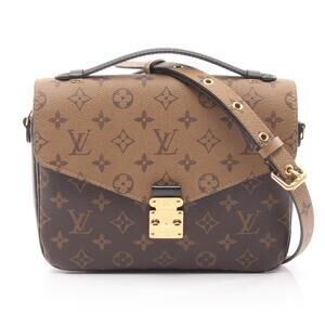 Louis Vuitton Metis Pochette Handbag canvas leather Monogram Reverse brown black